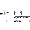 LED tile profile, T-type, anodized aluminium, 200cm