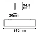 LED wall luminaire Linear Up+Down 900, IP40, length 91cm, 30W 3000K 1700+600lm 2x120°, aluminium, black