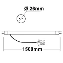 ISOLED T8 LED tube HIGHLINE+ with rotatable endcaps, 150cm, IP42, 230V AC, G13, 33W 6000K 4300lm 120°, not dimmable, frosted