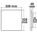 ISOLED Outdoor LED ceiling / wall luminaire ColorSwitch, IP54, 32.8 x 32.8cm, 24W 3000K|4000K 2700lm 120°, white, with HF sensor