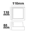 ISOLED Outdoor LED wall luminaire, IP54, with roof, angular, 11 x 11cm, 6W 3000K 380lm, aluminium, sand black