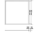 ISOLED LED panel Frame 620 (61.5 x 61.5cm), IP40, 40W 3000K 3600lm 120°, illuminated frame, KNX dimmable, CRi >90