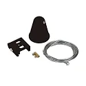 3-phase SERIE S1 - rope suspension 10-200cm with Deckencanopy, black