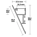 LED surface mount profile HIDE TRIANGLE, wedge shape, indirect lightbeam, aluminium, 200cm, anodized aluminium