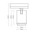 ISOLED 3-phase spot 42W - 20°-70° ON-OFF switchable, focusable, cardanic swivelling IP20, black matt 