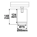 ISOLED 3-phase spot 42W - 20°-70° ON-OFF switchable, focusable, cardanic swivelling IP20, black matt 