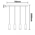 pendant luminaire 4 flames GU10 IP20