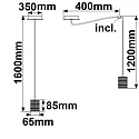 ISOLED pendant luminaire E27 SURFACE 3 flames, round, with hook, with canopy E27 IP20, black matt dimmable