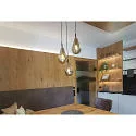 ISOLED pendant luminaire INFINITY AMBER GLASS with open cable, 2-pole E14 IP20, chrome, glossy dimmable