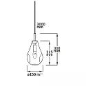 ISOLED pendant luminaire INFINITY AMBER GLASS with open cable, 2-pole E14 IP20, chrome, glossy dimmable