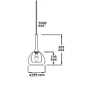 ISOLED pendant luminaire INFINITY CLEAR/BLACK GLASS with open cable, 2-pole E14 IP20, black dimmable