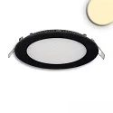 downlight flat, round, glare-reduced IP42, black dimmable