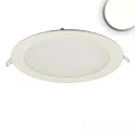 downlight flat, round, glare-reduced IP42, white dimmable