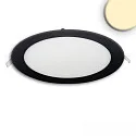 downlight flat, round, glare-reduced IP42, black dimmable