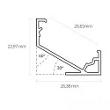 corner profile CORNER18 (45°/60°) surface-mounted version, black