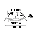ISOLED downlight REFLECTOR - 150 LM/W round, built-in version, CCT Switch, UGR < 19 IP44, dimmable