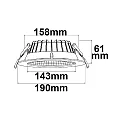 ISOLED downlight REFLECTOR - 150 LM/W round, built-in version, CCT Switch, UGR < 19 IP44, dimmable