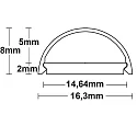 cover COVER26 (T5/T8 EXCHANGE MODULE) - 145CM long, half round, opal, satined