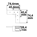 corner connector CORNER 90° HORIZONTAL - TRACK48 SURFACE FLAT isolated, mechanical, horizontal, black