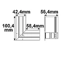 corner connector CORNER 90° HORIZONTAL - TRACK48 RECESSED isolated, mechanical, horizontal, black