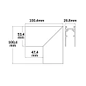 ISOLED corner connector TRACK48 SURFACE isolated, mechanical, vertacal, black