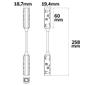 flex connector TRACK48 - FLEXIBLE 180° DALI controllable, 4-pole, universal, black