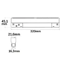 ISOLED track spot WALLWASHER 22CM ASYM 100°- TRACK48 (DALI) rigid, DALI controllable, magnetic mounting IP20, black dimmable
