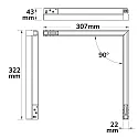 ISOLED track spot CORNER 90° HORIZONTAL - TRACK48 (DALI) rigid, DALI controllable, magnetic mounting IP20, black dimmable