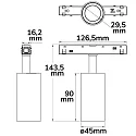 ISOLED track spot SPOT 7W - TRACK48 swivelling, UGR < 19, switchable, magnetic mounting IP20, black 