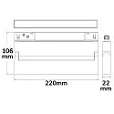 ISOLED track spot LINEAR SPOT 22CM - TRACK48 (DALI) swivelling, DALI controllable, UGR < 19, magnetic mounting IP20, black dimmable