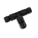 cable T-connector IP68, 6.5-11MM / 0.75-2.5MM², 250V 16A 3-pole, black