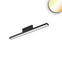3-phase luminaire LINEAR 60CM rigid, CCT Switch, prismatic IP20, black dimmable