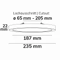 ISOLED surface / recessed luminaire FLEX PRO DN235 CCT Switch, adjustable IP44, white dimmable