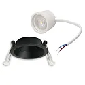 ISOLED recessed spotlight BACK68 swivelling IP20, black dimmable