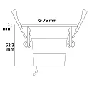 ISOLED recessed spotlight BACK68 swivelling IP20, black dimmable
