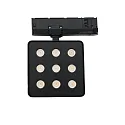 3-phase spot MATRIX ON-OFF square, UGR < 19, switchable, with lens optics, cardanic swivelling IP20, black 