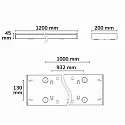 ceiling luminaire POWER SWITCH 120x20 IP40, white dimmable