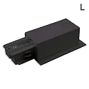3-phase CLASSIC - side power feed, recessed mount, N-conductor right, predective connector left, black