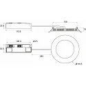 Rutec ceiling recessed luminaire TALAN XXS round, rigid IP44, powder coated, white