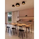 LEDS C4 wall and ceiling luminaire MISO Ø 433MM E27 IP20, black matt dimmable