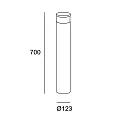 LEDS C4 bollard lamp DAN cylindrical, long, CCT Switch, adjustable IP66, anthracite 