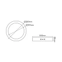 nobilé surface downlight LED PANEL FLAT 300 R SCCT DIM C round, CCT Switch IP44, black dimmable