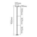 pendant luminaire WD 300/400 R / 95CM 3-fold, surface-mounted version, adjustable, black
