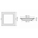 nobilé LED recessed GLAS PANEL 160 Q 350mA, square, 16x16cm, 10W 3000K 870lm 120°, dimmable, white