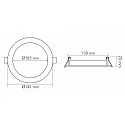 recessed downlight LED PANEL FLAT 105 R 350MA IP44 round, excl. LED driver IP44, white dimmable