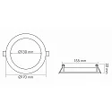 nobilé recessed downlight LED PANEL FLAT 130 R 830 350MA OPAL standard, round, excl. LED driver IP20, mat, titanium dimmable