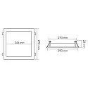 nobilé recessed downlight LED PANEL FLAT 300 Q SCCT 350MA OPAL square, CCT Switch, excl. LED driver IP20, mat, titanium dimmable