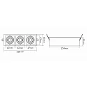 nobilé Recessed LED luminaire LED MINI KARDAN E3, 3x7W 3000K 38°, CRi>90, dimmable, matt titatium