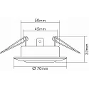 nobilé Recessed spot DOWNLIGHT C 3840, Ø 7cm, swiveling, black chrome / golden inner ring