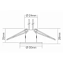 nobilé Recessed luminaire for starry sky C 411, Ø 3cm, G4, matt titanium